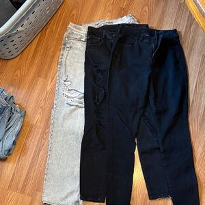 American Eagle Outfitters Black and Gray Women Jeans